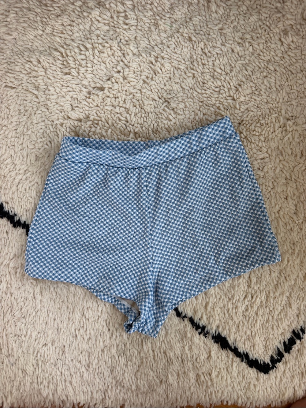 Elce Swim Lola High-Waist Blue Gingham Women's swim Shorts